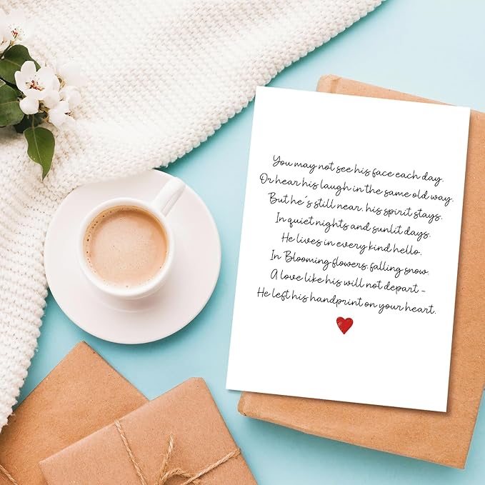 Poem Sympathy Card for Her Him, Condolence Card for Loss of Loved One, Bereavement Cards, Sorry for You Loss Cards Gift