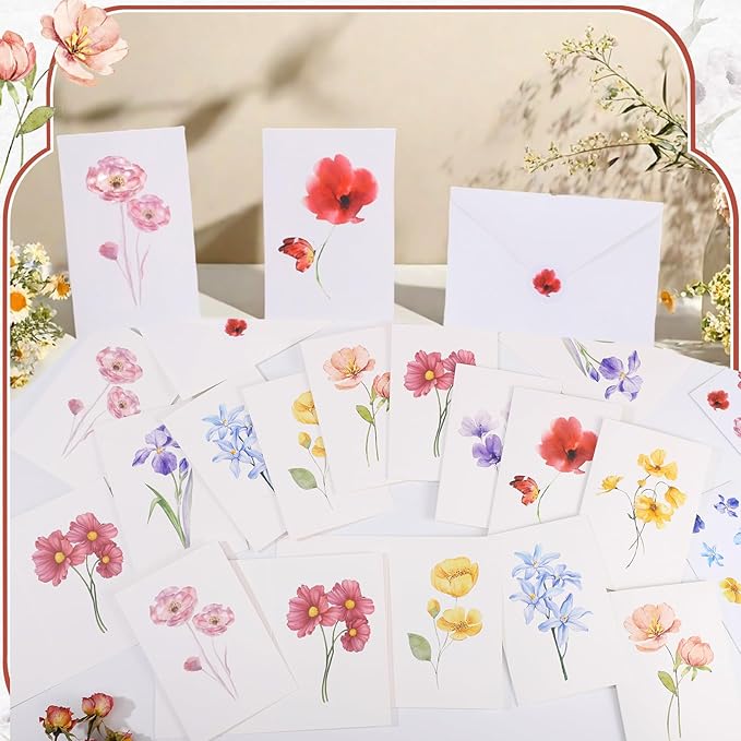 Blank Cards and Envelopes, 40 Pack Blank Cards 4x6 Inches, Elegant Blank Greeting Card, Blank Note Cards with Sealing Stickers for Birthdays, Weddings, Easter, Mother's Day, Most Other Occasions