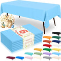 misaya 6 Packs Disposable Plastic Table Cloth, 54 x 108 Inch Waterproof Rectangle Tablecloth, Leakproof & Sturdy Decorative Table Covers for Easter, Picnic, Party and Outdoor, Light Blue