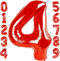 40 Inch Large Numbers Balloon, 4 Red Ballon for 4th 14 40 44 Birthday Party, Balloon 4 Number for Graduations Wedding Supplies