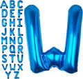 40Inch Blue Letter W Balloon Foil Helium Letter Balloons A-Z Giant Large Mylar Big Party Balloon for Birthday Party Decorations