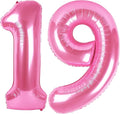 40 Inch Pink Number 19 Digital Balloon,Jumbo Mylar Foil Helium Balloon for 19 Balloons for Birthday Party,Wedding Anniversary Party Decorations