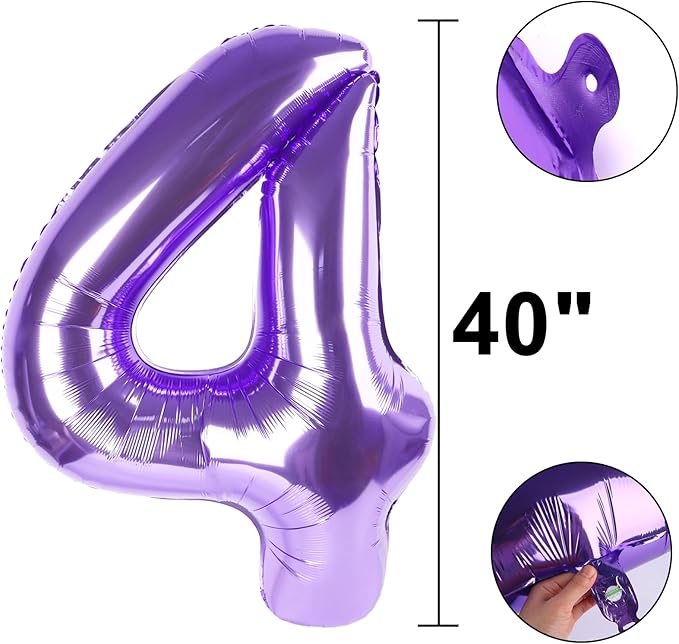 40 Inch Purple Number 14 Digital Balloon,Jumbo Mylar Foil Helium Balloon for 14 Balloons for Birthday Party,Wedding Anniversary Party Decorations