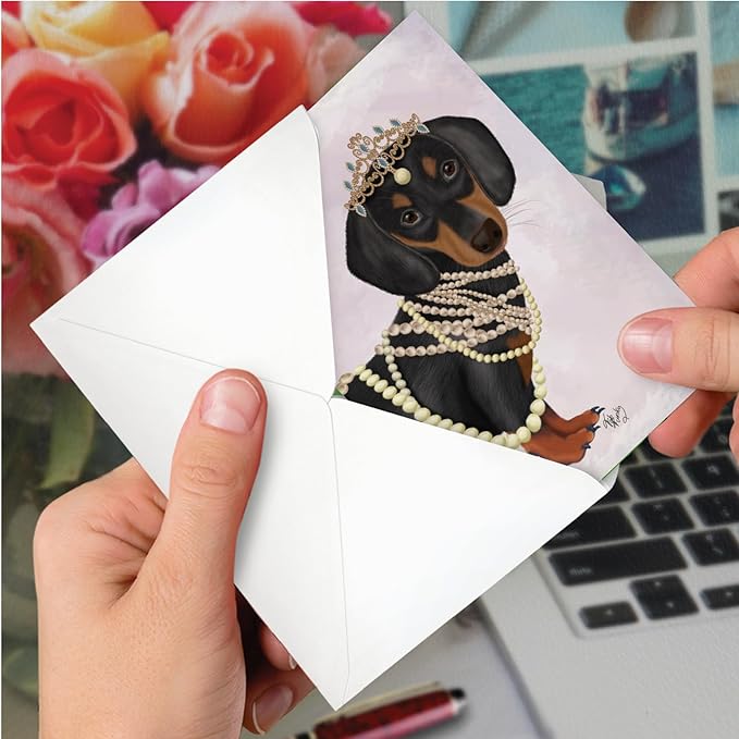 NobleWorks - Dog Lovers Birthday Greeting Card with 5 x 7 Inch Envelope (1 Card) Bday Crowned Creatures - Dog C2825CBDG
