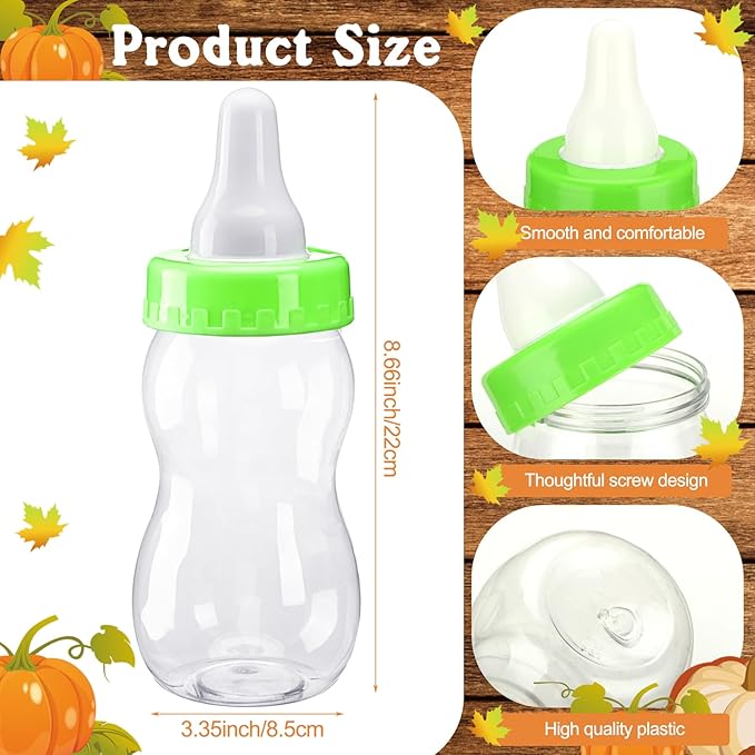 Syhood Fall Baby Shower Games Guess How Many Pacifiers Pumpkin Game Sign 50 Small Guessing Games 20 HB Pencils 750 ml Milk Bottle 400 Acrylic Pacifiers Decorations Guests Gender Reveal Party Favors