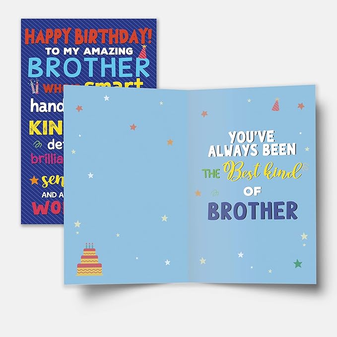Funny Brother Birthday Card, Best Brother Greeting from Sisters or Brothers, Heartfelt Appreciative Birthday Card Gift for Him Men