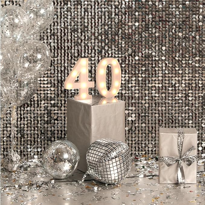 Marquee Numbers Light up Numbers, 0-9 Number Battery Powered LED Light, White Plastic Numbers Sign, Night Light Number Decor for Graduation Engagement Wedding Baby Shower Birthday (Number 4)