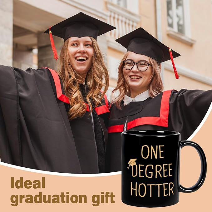 Graduation Gifts for Her, Him - 11oz Ceramic One Degree Hotter Mug - 2026 Funny College, Masters Degree, Phd, Nursing & Nurse, High School Grad Gifts for Women Men, Graduation Party Decorations