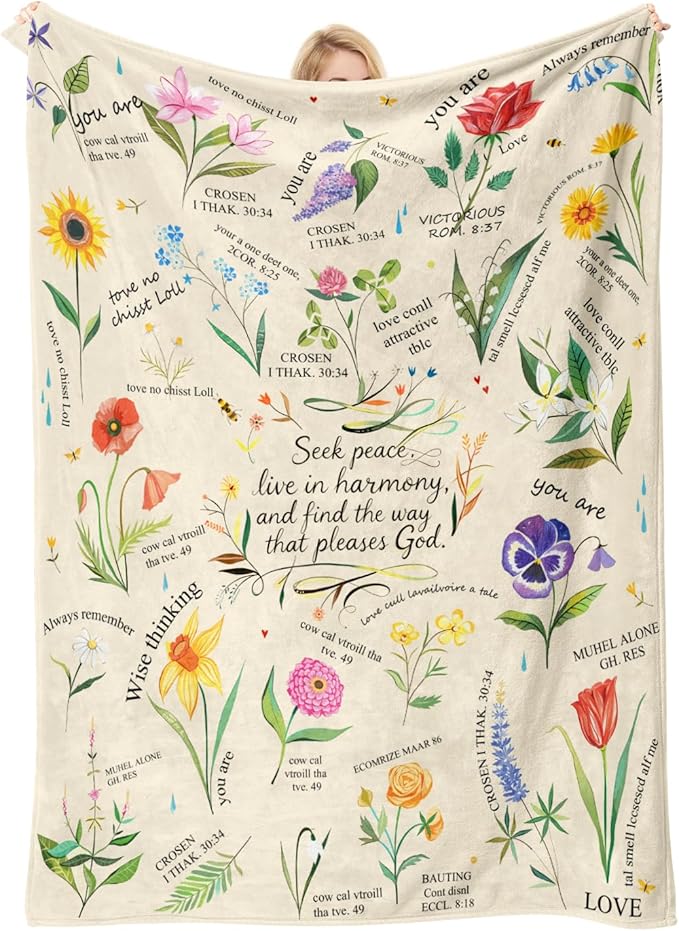 TEHALK Christian Gifts for Women Faith, Inspirational/Religious/Spiritual Gifts for Adults 50"x 60"