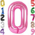 40 Inch Pink Number 0 Balloon, Giant Number 0 Balloons for 10th 20th 30th 40th Birthday Decorations, Party Supplies for Baby Boy Girl, Pink Party Decor