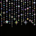 52 Feet Star Garland Banner Decorations for Party,Gold Star Hanging Bunting Banner Hanging Glitter Stars Garland Christmas Birthday Decorations (4 Pack Star and Moon Set)