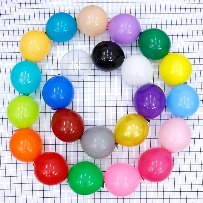 IN-JOOYAA 100 Pcs White Link Balloons 6 Inch Quick Linking Balloons for Birthday Wedding Party Decorations