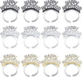 BinaryABC Happy New Year Headband Tiara,New Years Party Favor,New Years Eve Party Decorations 12Pcs