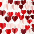 Valentines Day Pink Red Party-Decorations Heart-Garland - 39Ft 3D Burgundy Proposal Romantic Special Night Galentines Hanging Paper Streamers Banner,Engagement Wedding Baby Bridal Shower Decor Ouruola