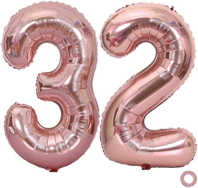 Juland Rose Gold Number Balloons Large Foil Mylar Balloons 40 Inch Giant Jumbo Number Balloons for Birthday Party Decorations 23