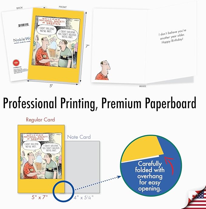 NobleWorks Hysterical Birthday Greeting Card with 5 x 7 Inch Envelope (1 Card) Skeptics Society C7868BDG
