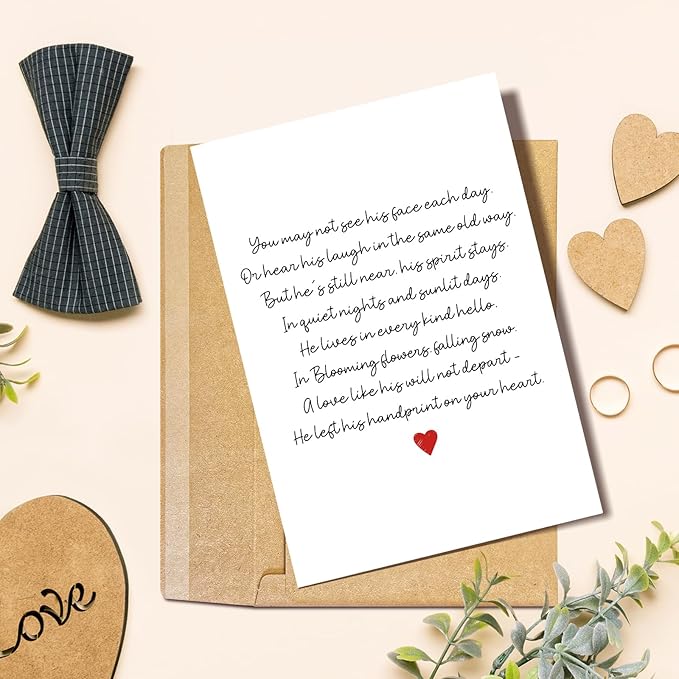 Poem Sympathy Card for Her Him, Condolence Card for Loss of Loved One, Bereavement Cards, Sorry for You Loss Cards Gift