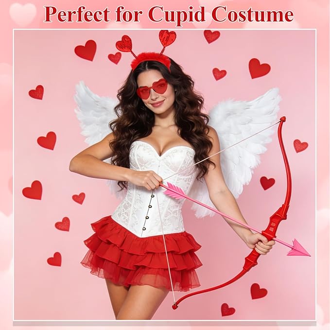 Semato valentines Day Headband with Red Heart Sunglasses for Valentines Day Accessories Galentines Party Favors Halloween Costume