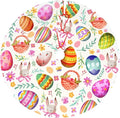 Easter Eggs Bunny Tree Skirt Xmas Tree Mat Christmas Tree Ornaments Decorations Holiday Party Indoor Outdoor 30"