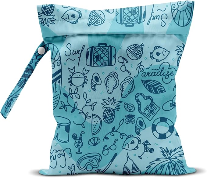 Beach Essentials, Wet Bag for Swimsuit Dirty Clothes Yoga Gym Diaper, Wet Dry Bag, Beach Vacation Essential for Travel Poor Bathing Summer Coast Vibes
