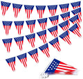 32.8 ft American Triangle Pennant Banner, 30 Pcs Mini USA Bunting Flags | Red, White, Blue Patriotic Flags for 4th of July, Independence Day, Memorial Day, Parades, Home, Yard, and Party Decorations