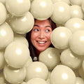 AFTERLOON® Biodegradable Mini Balloons 50 pcs Ivory Cream 5 Inch, Matte Color Thickened Extra Strong Latex Helium Float, Baby Shower Gender Reveal Garland Arch Wedding Birthday Party Decorations