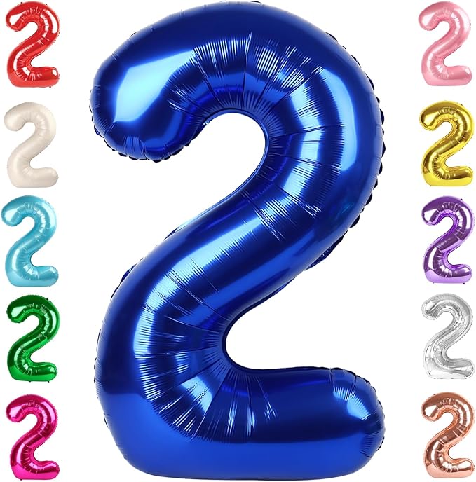 2 Numbers Balloon 40 Inch Navy Blue Two Balloon Number Birthday Decor, 2nd 12 21st Party Celebration Decorations Graduations Wedding Baby Shower