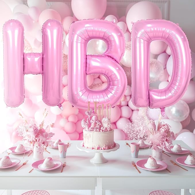 40 Inch Pink Letter Balloons, Giant Light Pink Letter C Balloon, Single Alphabet C Balloon, Pastel Foil Name Balloons for Girls Women Birthday Baby Shower Anniversary Graduation Decoration