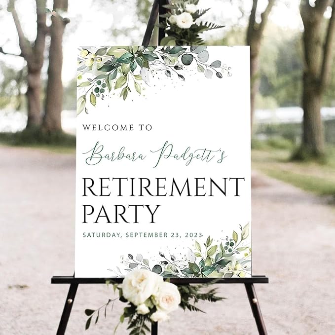 Personalized Retirement Yard Sign, Personalized Lawn Decoration for Happy Retirement Celebration, Outdoor Welcome Board for Party Entrance, Event Decor for Coworker Farewell Party, 12x18 Inch #7