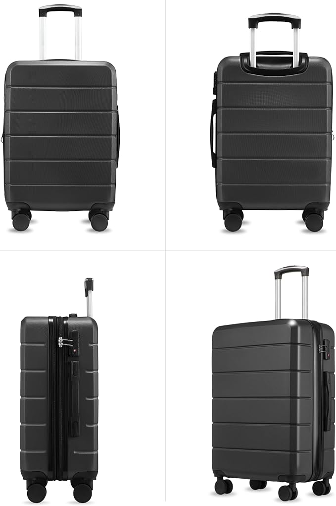YOETEY Carry On Luggage 22x14x9 Airline Approved, Expandable ABS Hardside Suitcase with Spinner Wheels & TSA Lock, Lightweight Travel Suitcase for Business (20 in, Blue)