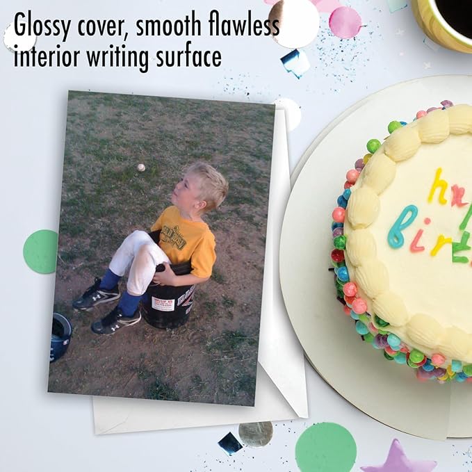 NobleWorks - 1 Happy Birthday Card with Envelope - Funny Photos, Birthday Humor Notecard - Bucket List C3254BDG