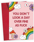 Funny Birthday Card for Her, Happy Birthday Gift for Wife Girlfriend, Rainbow Mushroom Bday Cards for Friend...