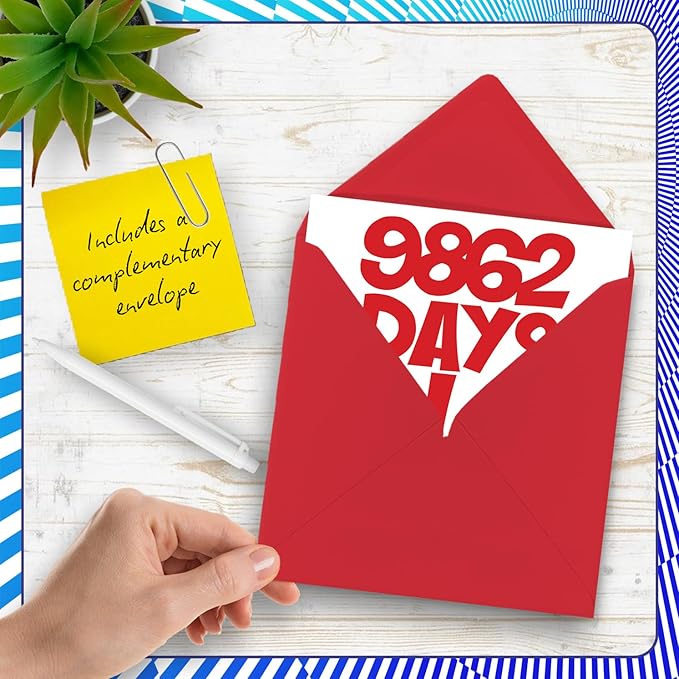 27th Birthday Card for Men Women Him Her - 9862 Days Old - Funny Twenty-Seven Twenty-Seventh Happy Birthday Card for Brother Sister Son Daughter Cousin, 5.7 x 5.7 Inch Humor Joke Greeting Cards