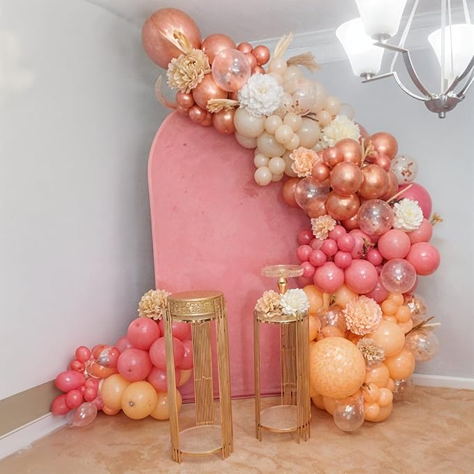 Blush Pink Balloon Garland Kit, 108 Packs Dusty Pink Beige Balloons and Metallic Rose Gold Confetti Balloons for Baby Shower Girl Birthday Wedding Decorations Suppliers