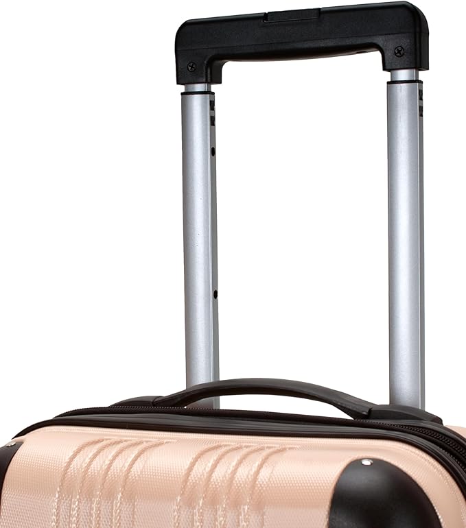 Rockland London Hardside 3 Piece Expandable Spinner Wheel Luggage Set, (20"/24"/28"), Champagne