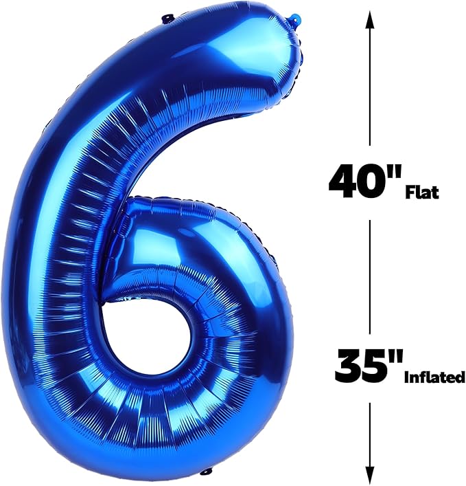 Blue Jumbo Number 60 Balloon 40 Inch, Women Men 60 Birthday Supplies, Foil Helium 60 Birthday Giant Balloon, Mylar Blue Number Balloons Anniversary Decorations