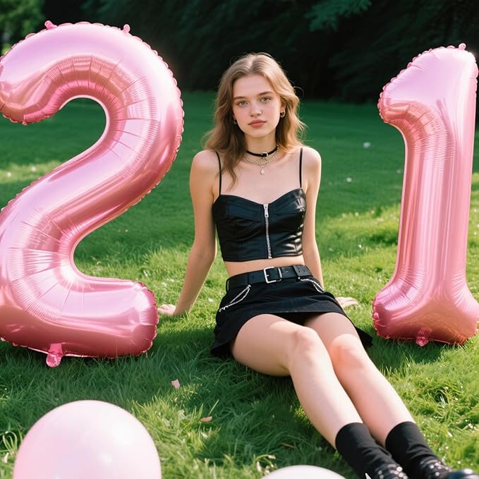 40 Inch Pearlescent Pink Number 12 Balloon Number 12 Balloon 40 Inch,12th Birthday Party Decorations for Boy or Girl Huge Mylar Anniversary Party Supplies