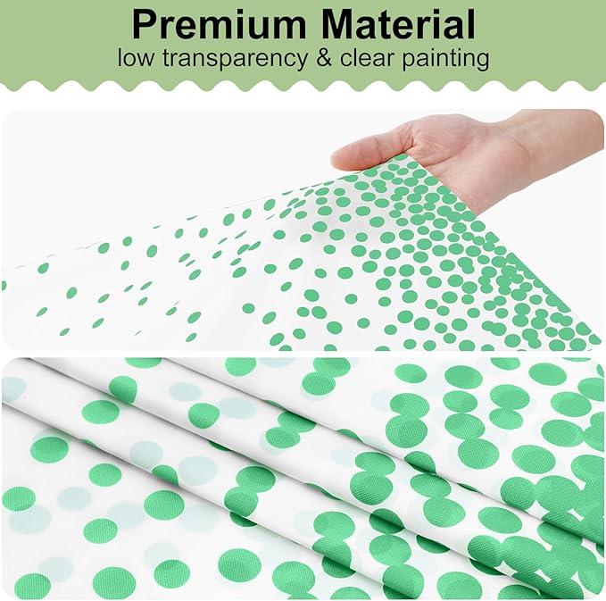 misaya 10 Packs Dot Disposable Table Cloth, 54 x 108 Inch Waterproof Plastic Tablecloth, Rectangle Green Dots in White Table Covers for Easter, Picnic, Birthday, Party