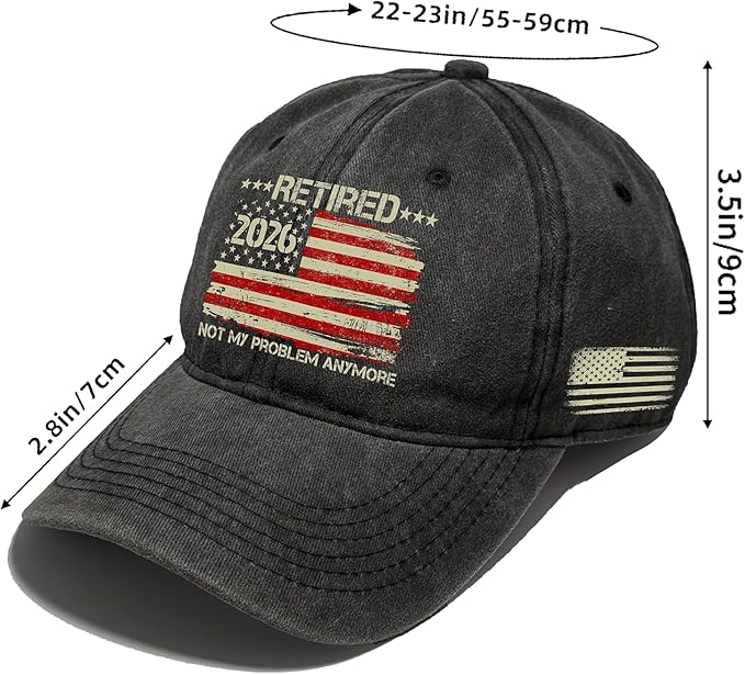 Retirement Gifts for Men Women,Retired Hat,Retirement 2026 Decorations,Adjustable Cap-Gift for Dad, Mom,Husband,Wife