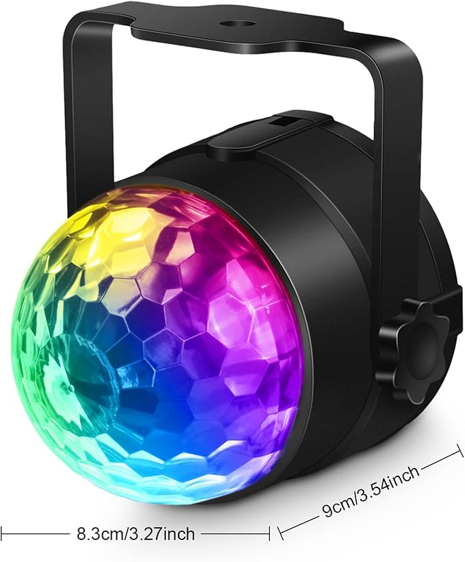Luditek 2-Pack Sound Activated Party Lights with Remote Control, Disco Ball Light, DJ Strobe Lamp for Home Room Dance Party Supplies White Elephant Gifts Birthday Christmas Halloween Party Decorations