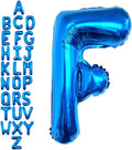 40 Inch Blue Letter F Balloons, DIY Phrase Foil Alphabet Letter F Balloons DIY Word F Banner for Birthday Anniversary Celebration Graduation Party Supplies Decoration