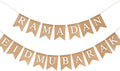 Ramadan Eid Mubarak Burlap Banner Muslim Fireplace Mantel Decoration Pre-Strung Ramadan Bunting for Wall Porch Party Indoor Outdoor Decor