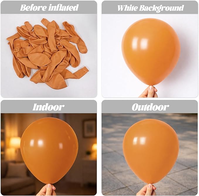 Burnt Orange Balloons, 66pack 12inch Retro Orange Latex Party Balloons for Wedding, Birthday, Graduation, Bridal Shower, Baby Shower, Gender Reveal, Anniversary Party Decorations
