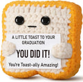 2026 Graduation Gift for College, Highschool Funny Graduation Decoration Crochet Toast Plush You DID IT Card for Her Him Students Masters Phd - Congrats Grad Party Gifts for Daughter Son
