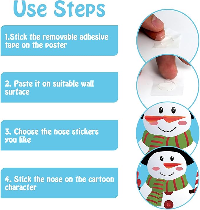 Christmas Games - Pin The Nose on The Snowman Games for Families Party, Cute Indoor Christmas Home Decor Party Decorations, Xmas Activities Presents Holiday Decor, Standing Snowman