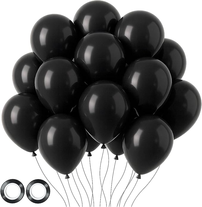 105pcs Black Balloons 12inch Party Latex Balloons for Birthday Graduation Baby Shower Anniversary New Year Holiday Party Decorations