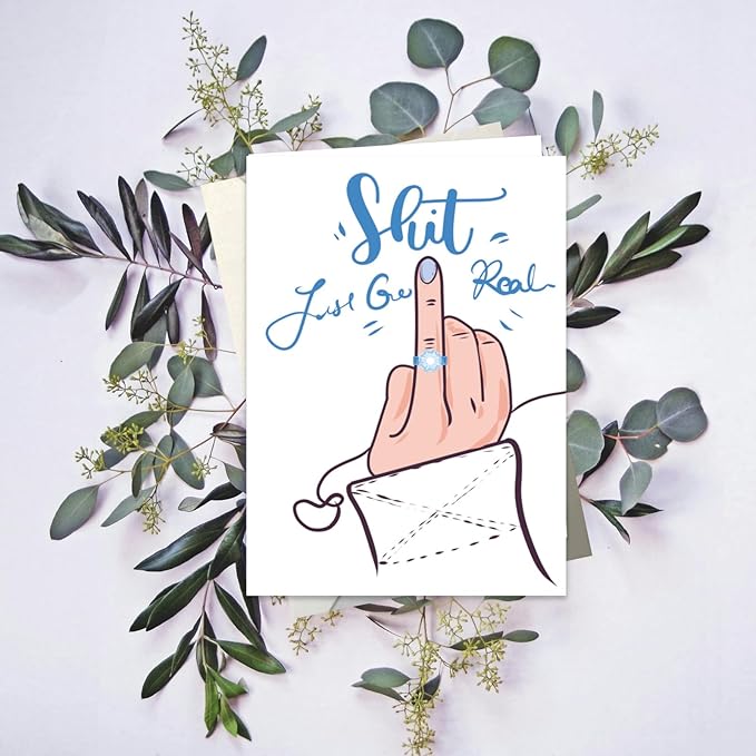 Wedding Card - Funny Engagement Congratulation Card - Bridal Shower Cards - Humor Wedding Congratulations Cards For Bride and Broom