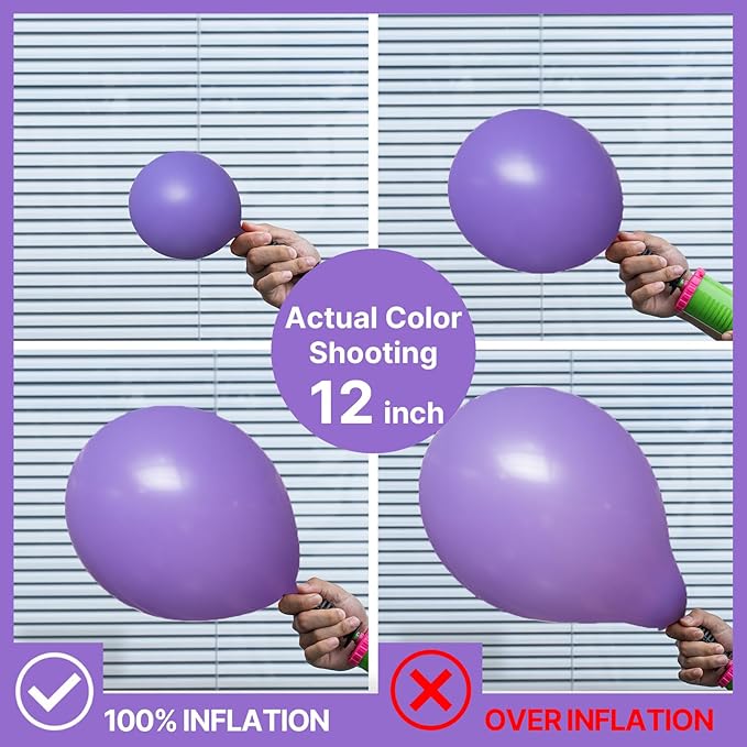 PartyWoo Purple Balloons 140 pcs Different Sizes of 18 12 10 5 Inch Purple Balloon Arch Kit Garland for Birthday Graduation Engagement Wedding Bachelorette Bridal Shower Party Decorations Purple-Y15
