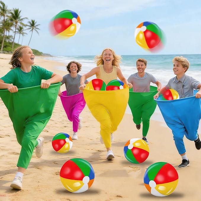 11 PCS Granny Pants Yard Game Easter Games Set, Oversized Blue & Yellow Pants With 8 Colorful Bouncy Balls & 1 Air Pump, Outdoor Tossing Games For Adults Family Easter Carnival Party Reunion Gathering