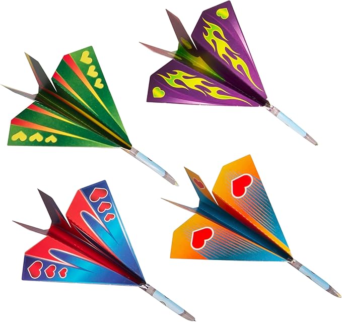 Kangaroo 28 Pack Flying Paper Airplanes Valentines Day Cards for Boy & Girl with Envelopes & Stickers - Valentines Day Cards for Kids School - Valentine Bulk Party Favors Classroom Gift